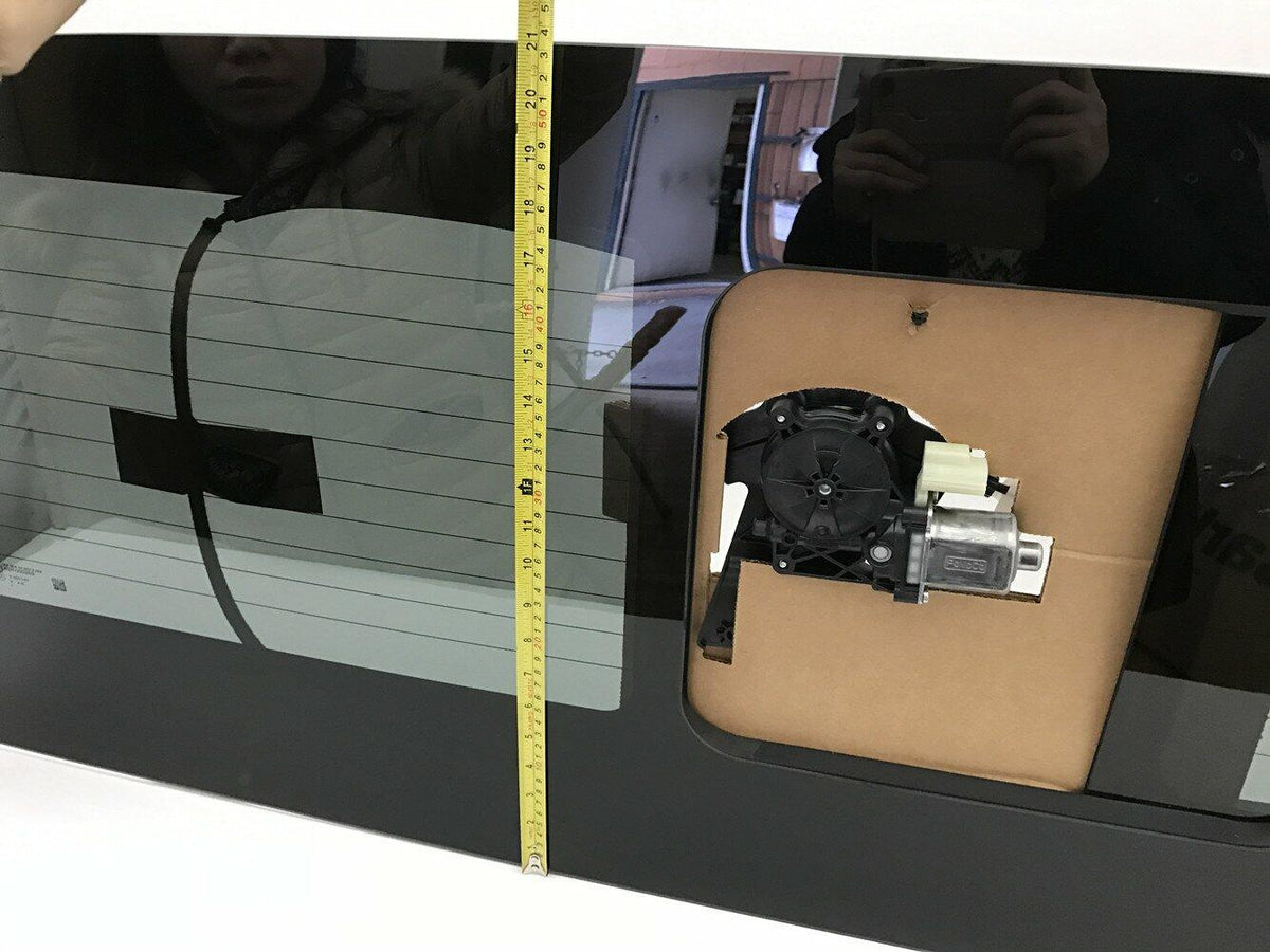 OE W/Logo W/Motor Heated Sliding Back Window Glass Back Power Slider Compatible with Ford F250 / F350 / F450 / F550 Pickup 2017-2026 Models
