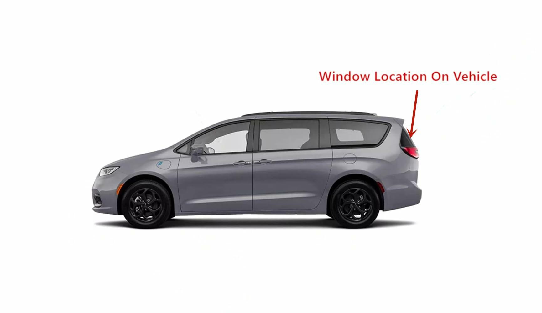 Heated Back Tailgate Window Back Glass Compatible with Chrysler Pacifica / Voyager 2017-2026 Models