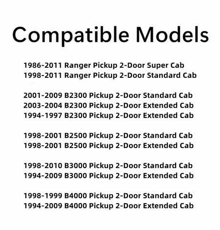 OE Back Window Glass Back Slider Compatible with Ford Ranger 1986-1997 2 Dr Super Cab & 1998-2011 All Models / Mazda B2300 B2500 B3000 B4000 1994-1997 2 Dr Extended Cab & 1998-2010 All Models