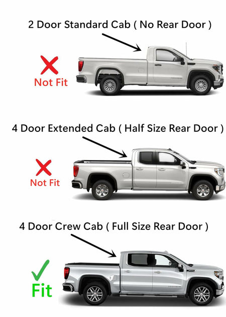 Passenger Right Side Rear Door Window Door Glass Compatible with GMC Sierra/Chevrolet Silverado 1500 4-Door Crew Cab 2019-2026 Models