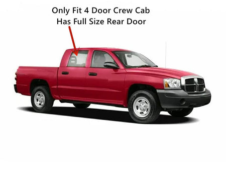 Passenger Right Side Rear Door Window Door Glass Compatible with Dodge Ram Dakota / Mitsubishi Raider 4 Door Crew Cab Pickups 2005-2011 Models
