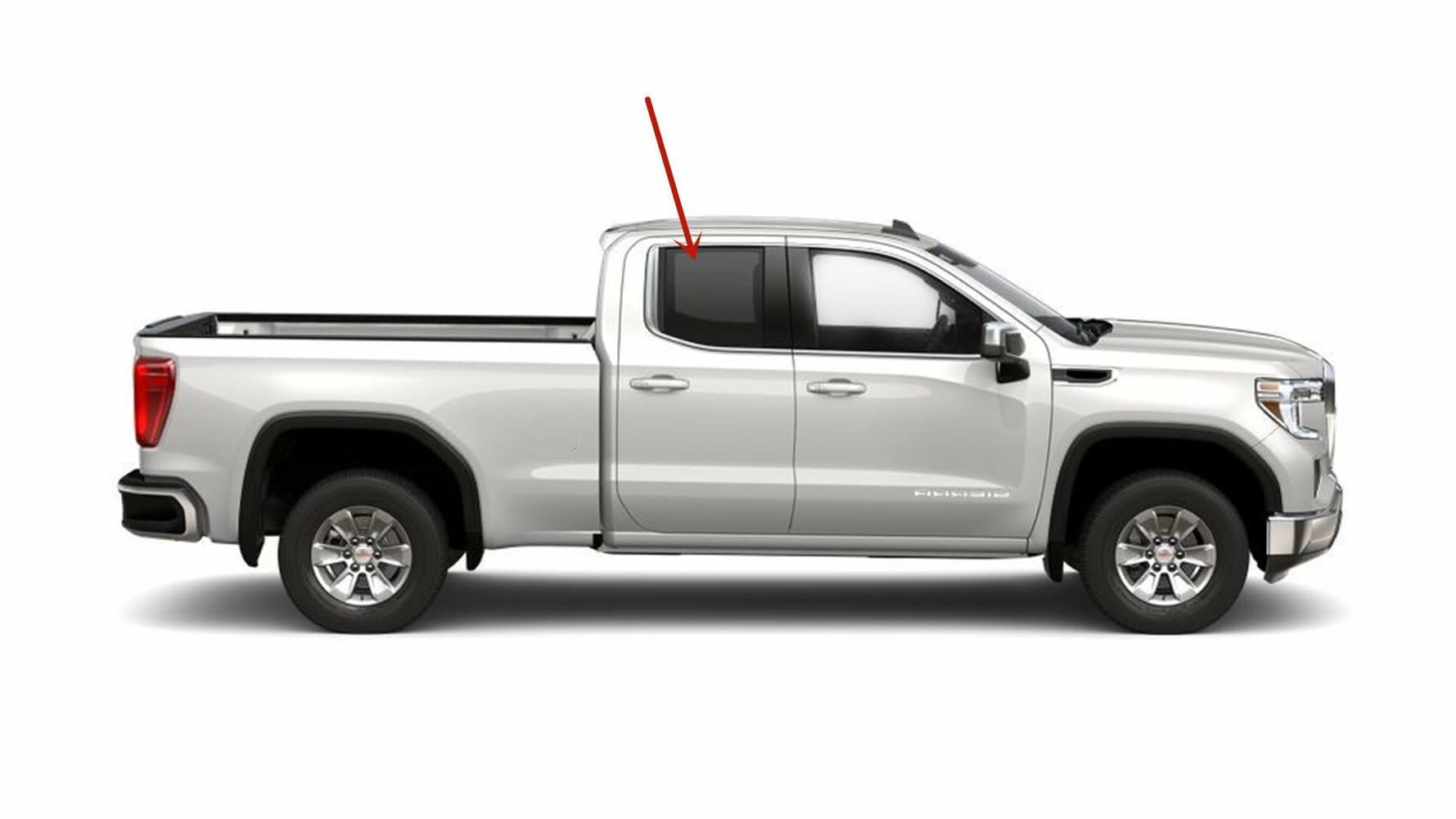 Privacy Passenger Right Side Rear Door Window Door Glass Compatible with Chevrolet Silverado/GMC Sierra 1500 4 Door Extended Cab 2019-2026 Models