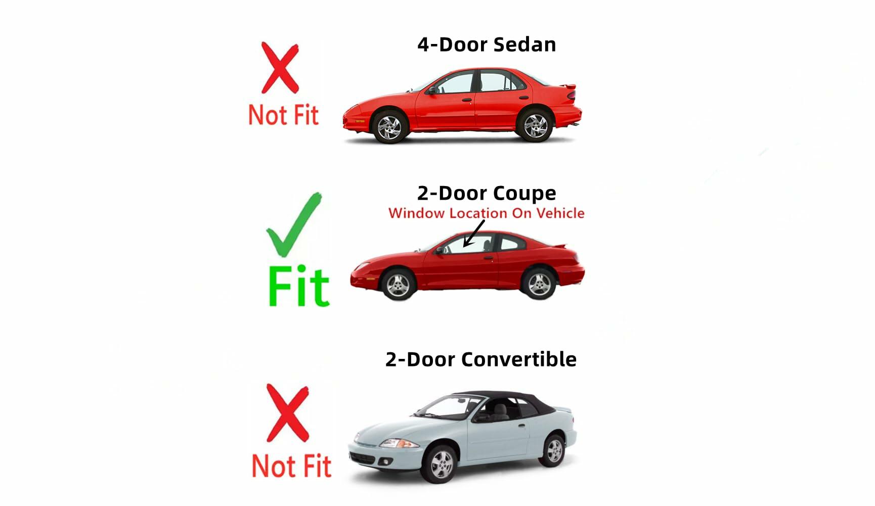 Driver Left Side Door Window Door Glass Compatible with Pontiac Sunfire/Chevrolet Cavalier 2 Door Coupe 1995-2005 Models