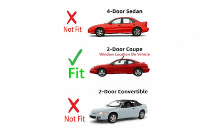 Driver Left Side Door Window Door Glass Compatible with Pontiac Sunfire/Chevrolet Cavalier 2 Door Coupe 1995-2005 Models