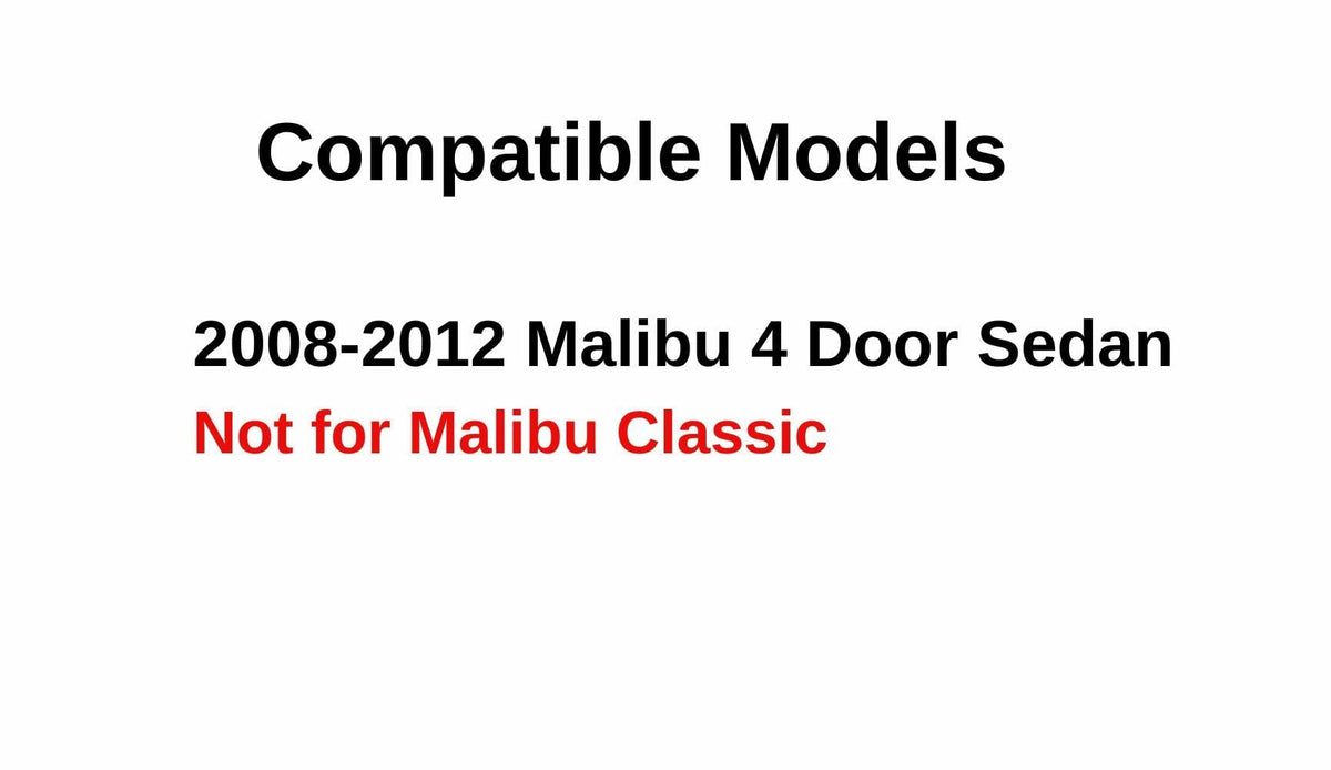 Driver Left Side Rear Door Window Door Glass Compatible with Chevrolet Malibu 4-Door Sedan 2008-2012 Models (Not For Malibu Classic)