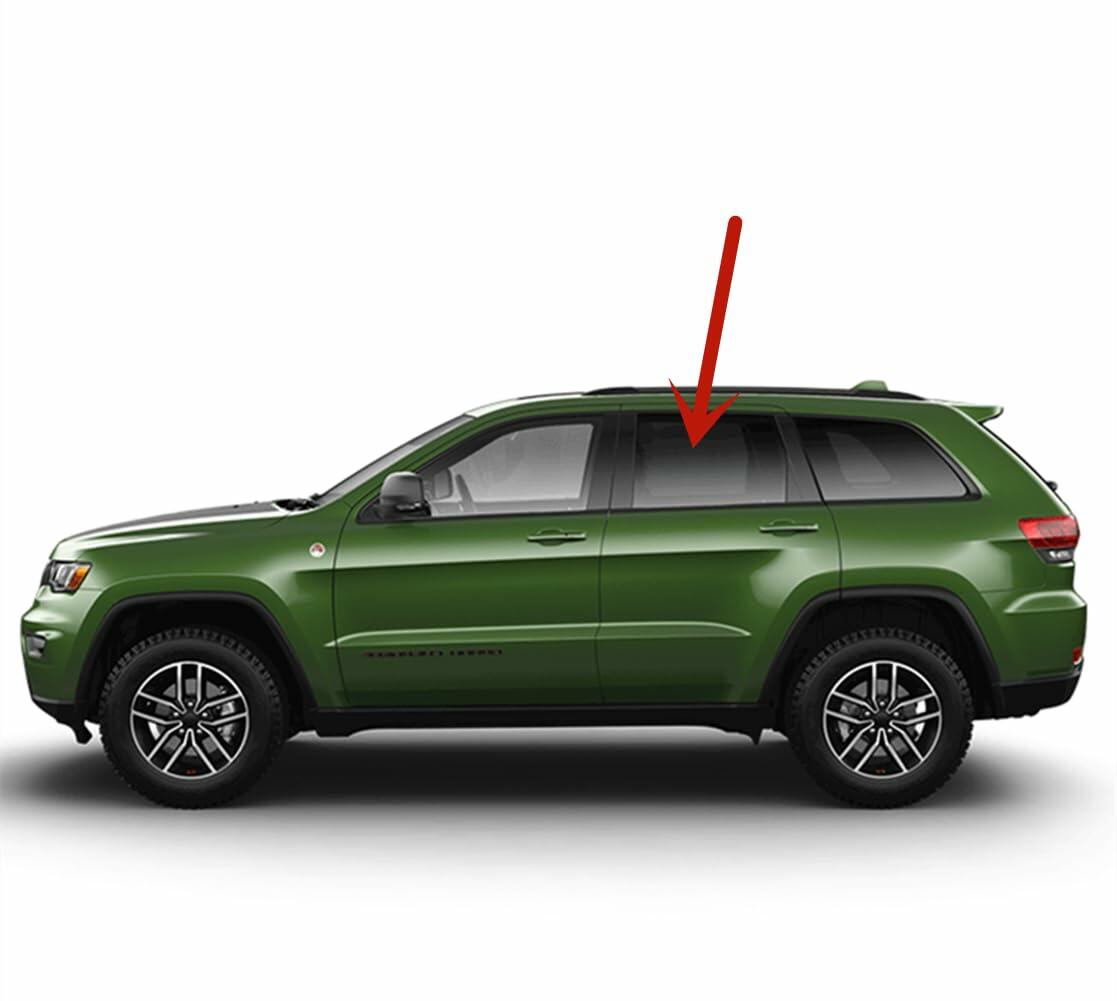 Driver Left Side Rear Door Window Door Glass Compatible with Jeep Grand Cherokee 2011-2021/ Grand Cherokee WK 2022 Models (Not For Cherokee, or Grand Cherokee L)