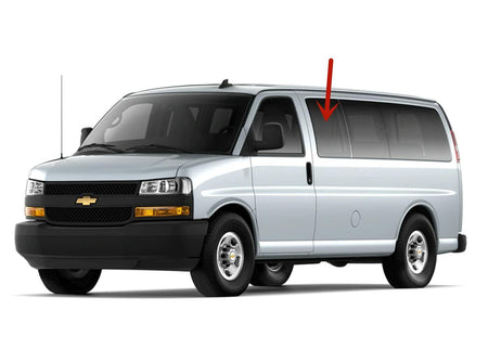 Stationary Driver Left Side Rear Window Glass Compatible with Chevrolet Express/GMC Savana 2003-2025 Models