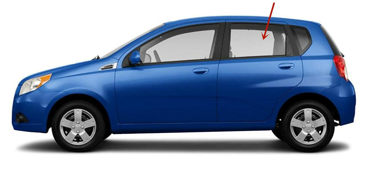 Driver Left Side Rear Door Window Door Glass Compatible with Chevrolet Aveo5 4 Door Hatchback 2009-2011 Models