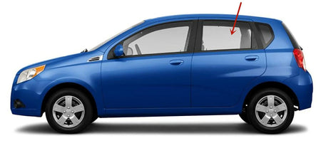 Driver Left Side Rear Door Window Door Glass Compatible with Chevrolet Aveo5 4 Door Hatchback 2009-2011 Models
