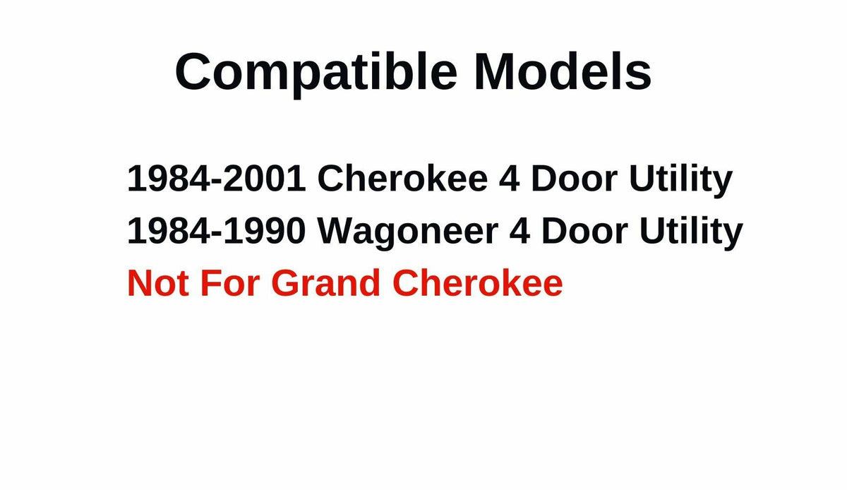 Passenger Right Side Rear Door Window Door Glass Compatible with Jeep Cherokee/Wagoneer 1984-2001 4 Door Models