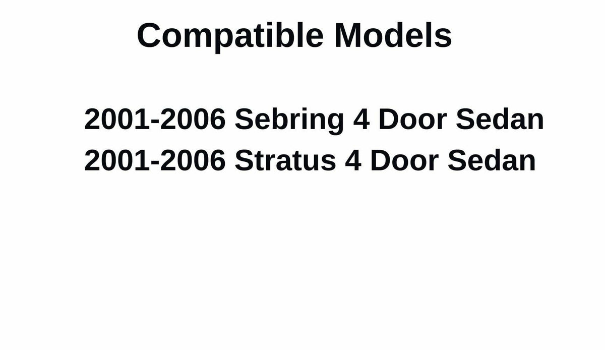 Tempered Driver Left Side Rear Door Window Door Glass Compatible with Dodge Stratus / Chrysler Sebring 4 Door Sedan 2001-2006 Models