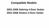 Tempered Driver Left Side Rear Door Window Door Glass Compatible with Dodge Stratus / Chrysler Sebring 4 Door Sedan 2001-2006 Models