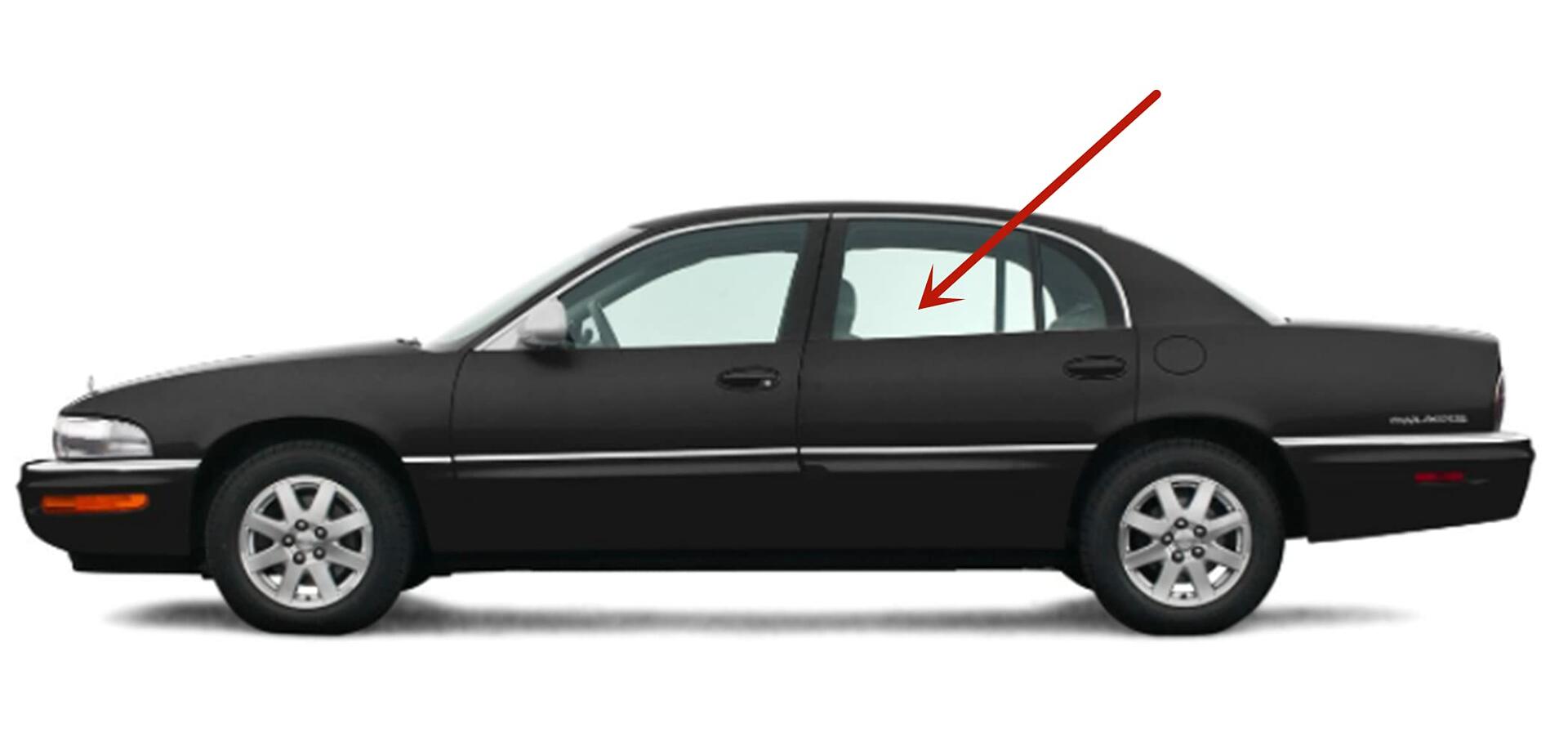 Driver Left Side Rear Door Window Door Glass Compatible with Buick Park Avenue 4 Door Sedan 1997-2006 Models