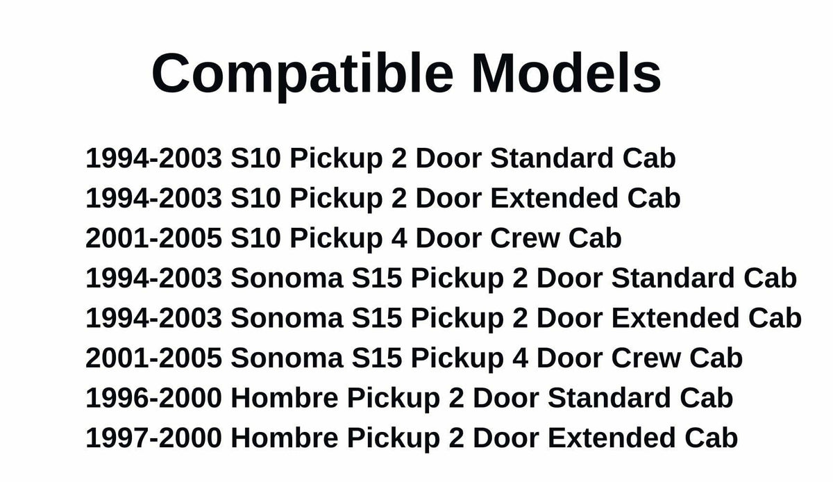 Clear Color Stationary Back Window Back Glass Compatible with Chevrolet S10 Pickup 1994-2005/GMC Sonoma S15 Pickup 1994-2005 Models/Isuzu Hombre Pickup 1996-2000 Models