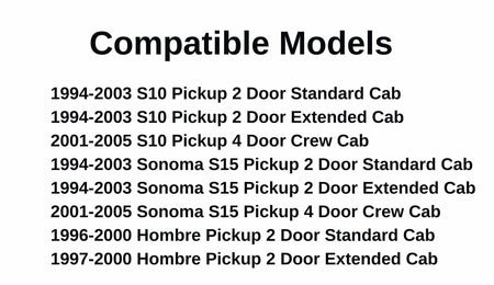Clear Color Stationary Back Window Back Glass Compatible with Chevrolet S10 Pickup 1994-2005/GMC Sonoma S15 Pickup 1994-2005 Models/Isuzu Hombre Pickup 1996-2000 Models