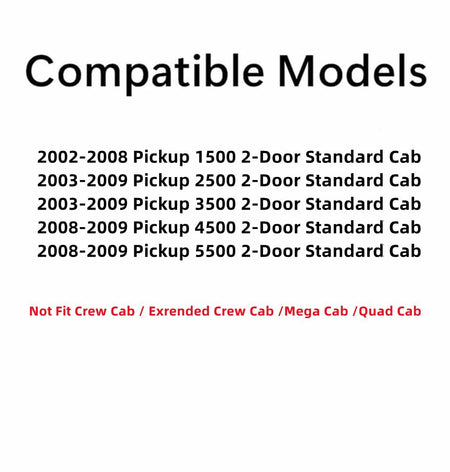 Passenger Right Side Door Window Door Glass Compatible with Dodge Ram Pickup 2 Door Standard Cab 1500 2002-2008 Modes/ 2500 3500 4500 5500 2003-2009 Models