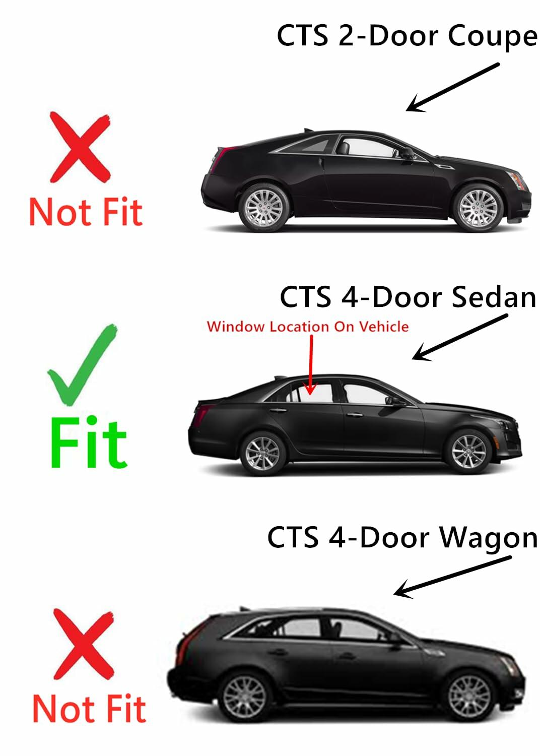 Laminated Passenger Right Side Rear Door Window Door Glass Compatible with Cadillac CTS / CTS-V 4-Door Sedan 2014-2019 Models