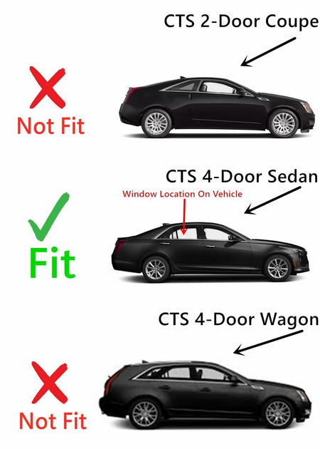Laminated Passenger Right Side Rear Door Window Door Glass Compatible with Cadillac CTS / CTS-V 4-Door Sedan 2014-2019 Models