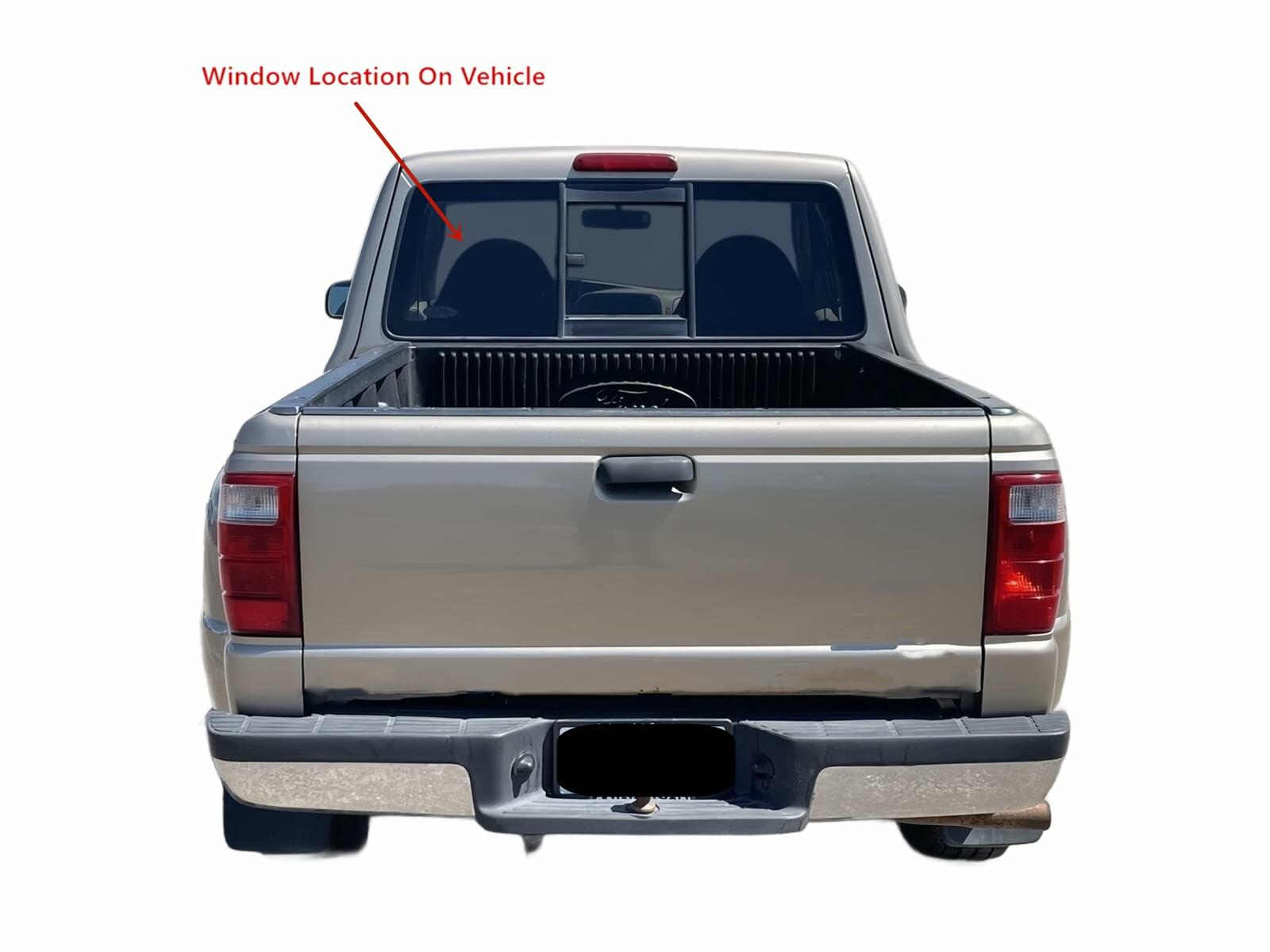 Manual Back Window Glass Back Slider Compatible with Ford Ranger 1986-1997 2 Dr Super Cab & 1998-2011 All Models / Mazda B2300 B2500 B3000 B4000 1994-1997 2 Dr Extended Cab & 1998-2010 All Models
