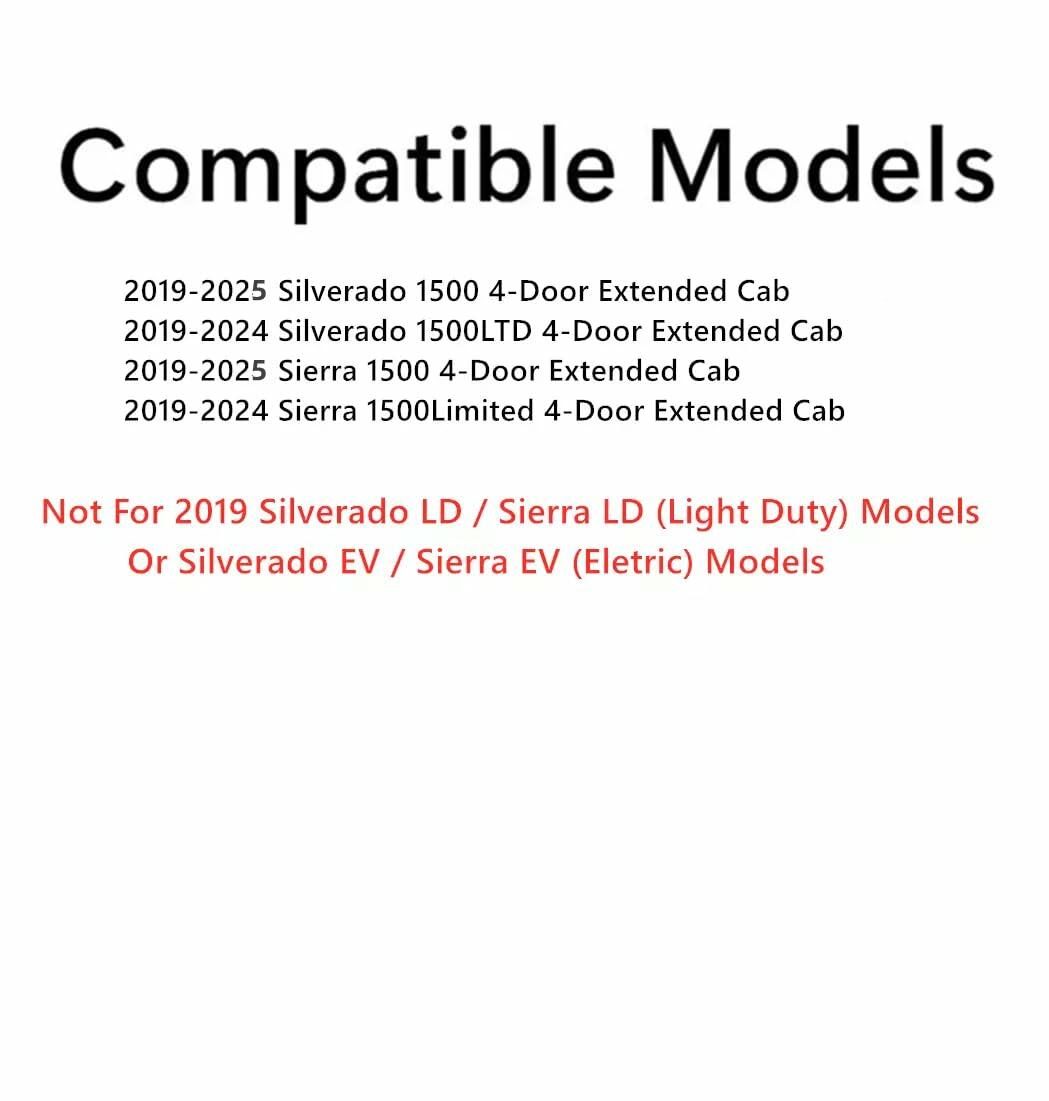Driver Left Side Rear Door Window Door Glass Compatible with Chevrolet Silverado/GMC Sierra 1500 4 Door Extended Cab 2019-2026 Models