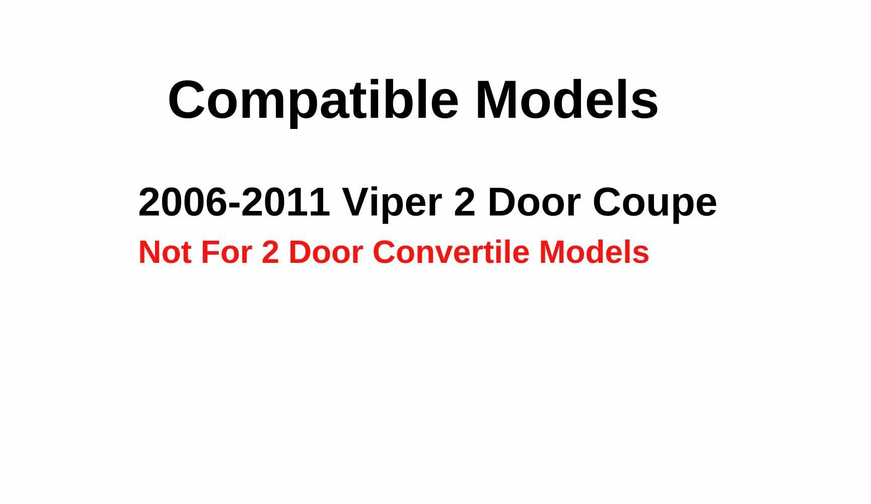 Passenger Right Side Door Window Door Glass Compatible with Dodge Viper 2 Door Coupe 2006-2011 Models