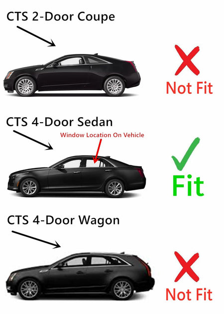 Laminated Driver Left Side Rear Door Window Door Glass Compatible with Cadillac CTS / CTS-V 4-Door Sedan 2014-2019 Models