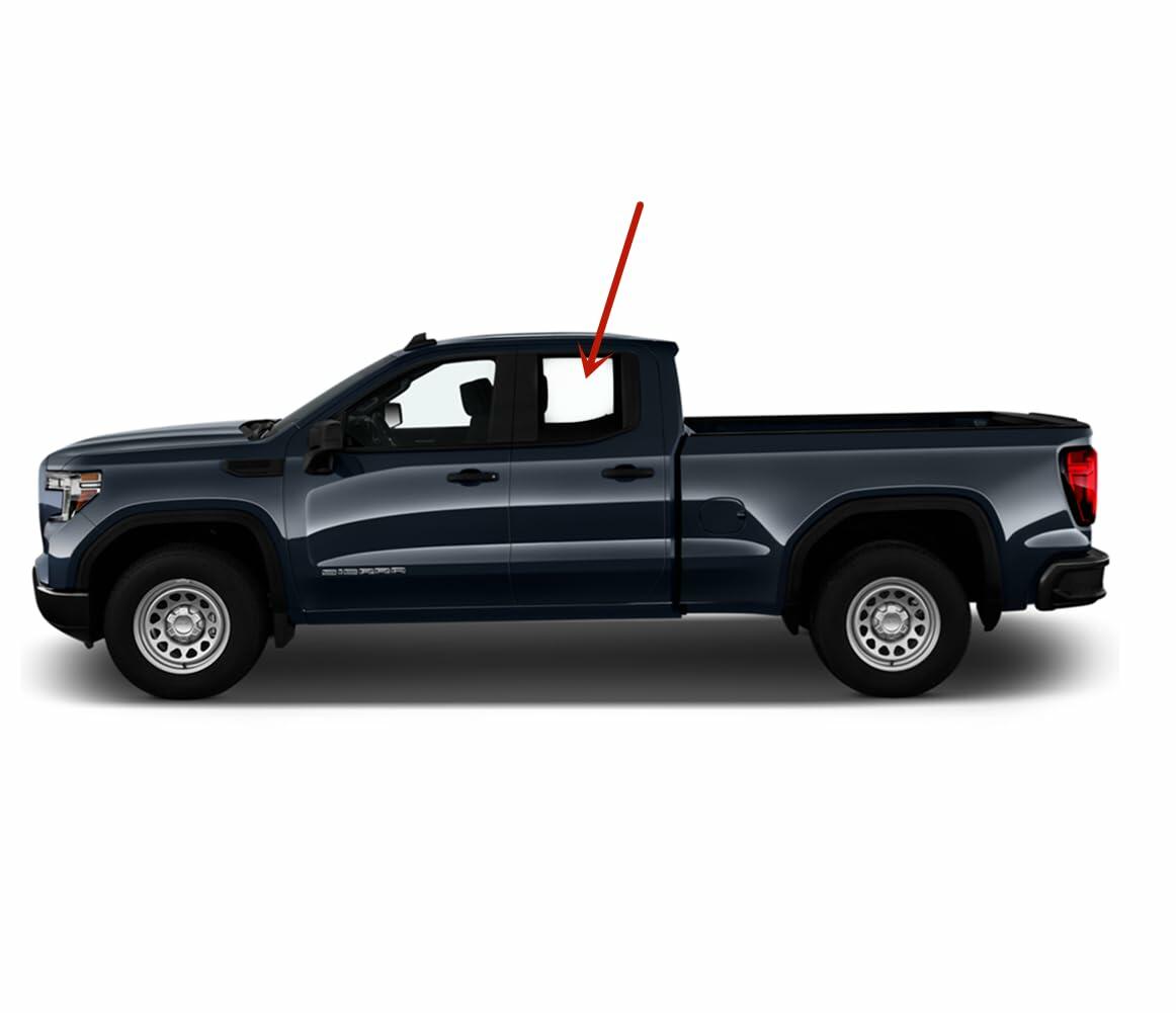 Driver Left Side Rear Door Window Door Glass Compatible with Chevrolet Silverado/GMC Sierra 1500 4 Door Extended Cab 2019-2026 Models