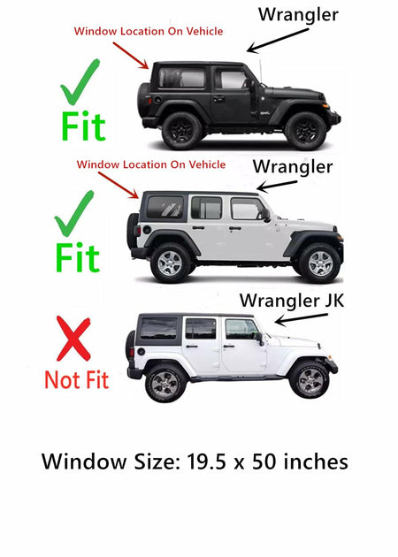 Heated Privacy Back Tailgate Window Back Glass Compatible with Jeep Wrangler 2018-2026 Models (Not For 2018 Wrangler JK)
