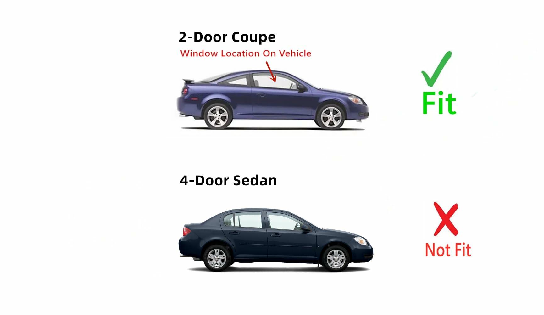 Passenger Right Side Door Window Door Glass Compatible with Chevrolet Cobalt/Pontiac G4/Pontiac G5 2005-2011 2 Door Coupe Models