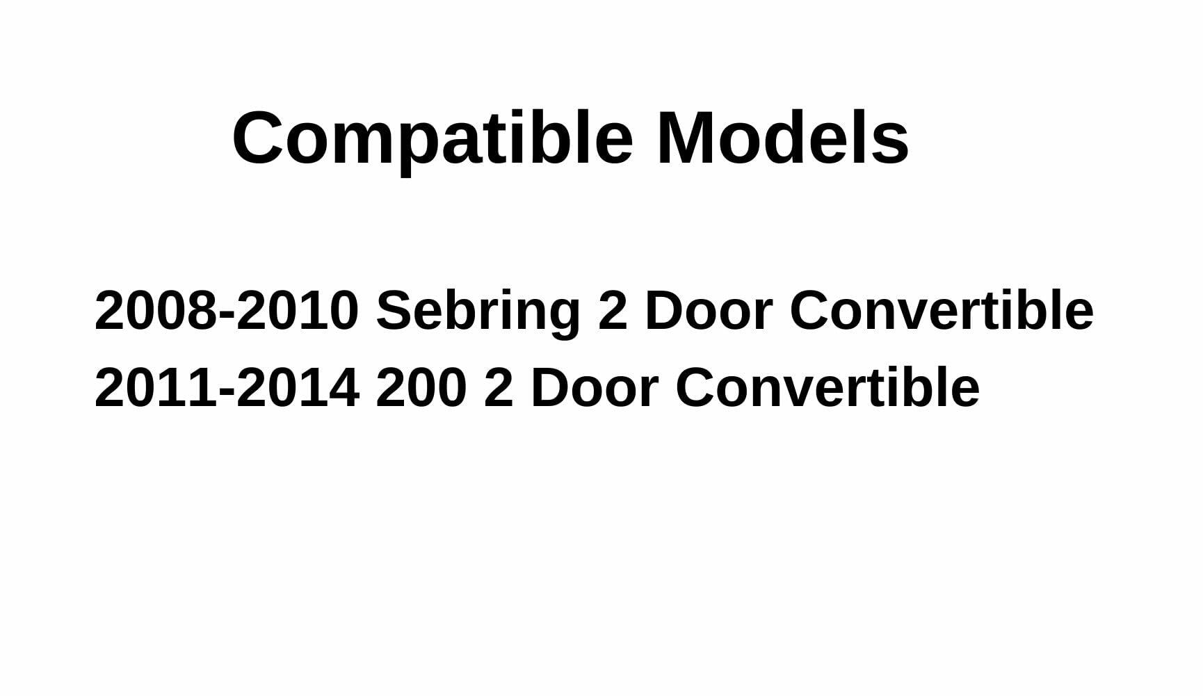 Driver Left Side Door Window Door Glass Compatible with Chrysler Sebring 2 Door Convertible 2008-2010/Chrysler 200 2 Door Convertible 2011-2014 Models