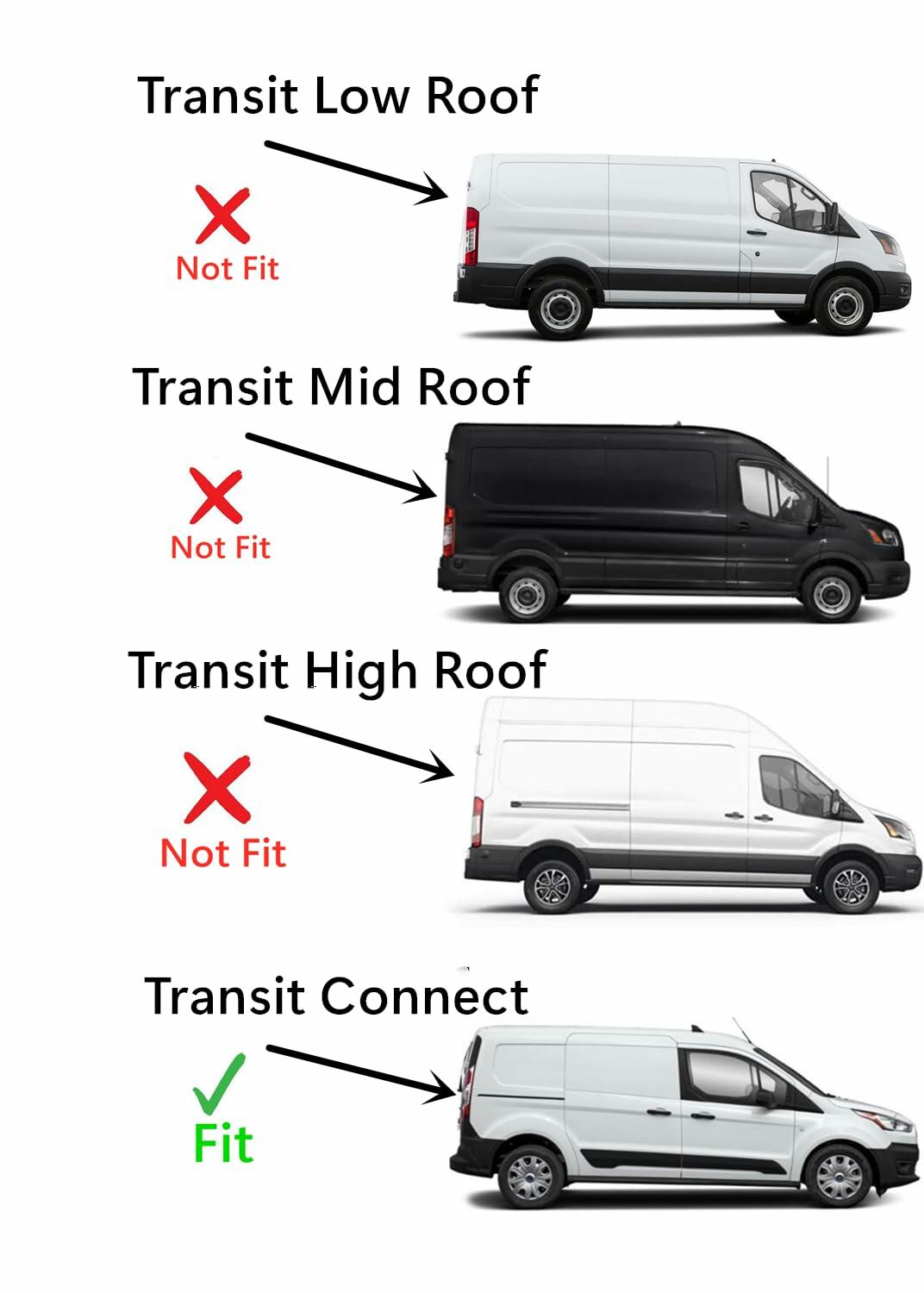 Back Window Back Glass Passenger Right Side Compatible with Ford Transit Connect 2014-2023 Models