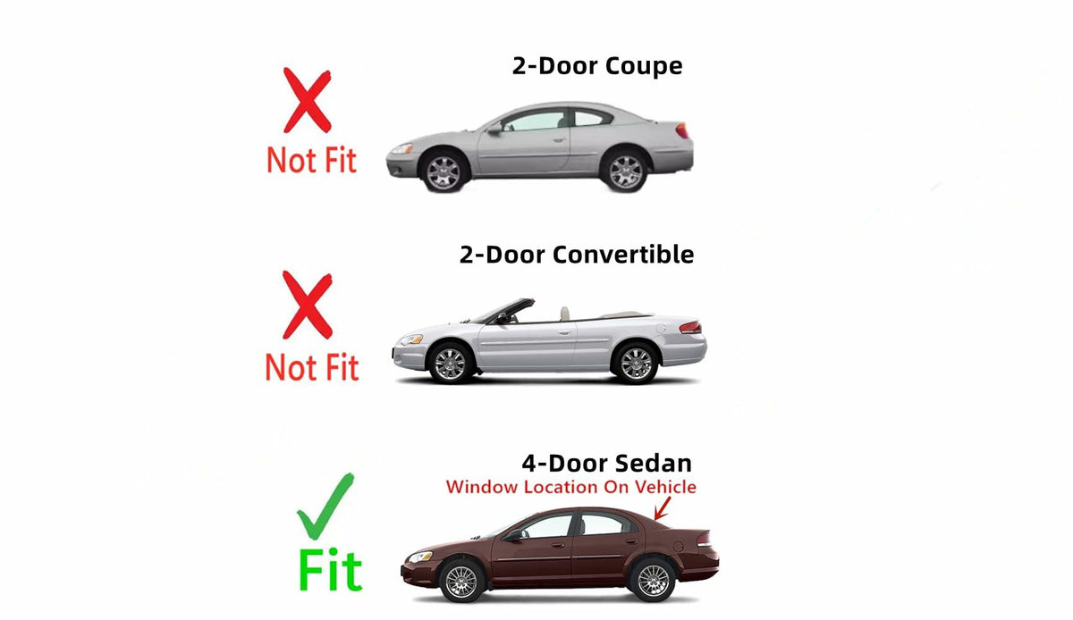 Heated Back Window Back Glass Compatible with Chrysler Sebring/Dodge Stratus 2001-2006 4 Door Sedan Models