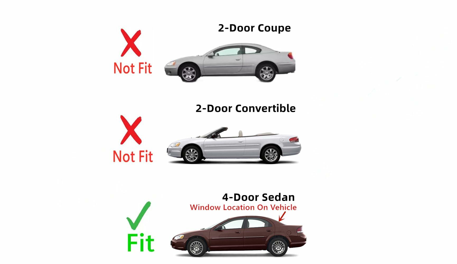 Heated Back Window Back Glass Compatible with Chrysler Sebring/Dodge Stratus 2001-2006 4 Door Sedan Models