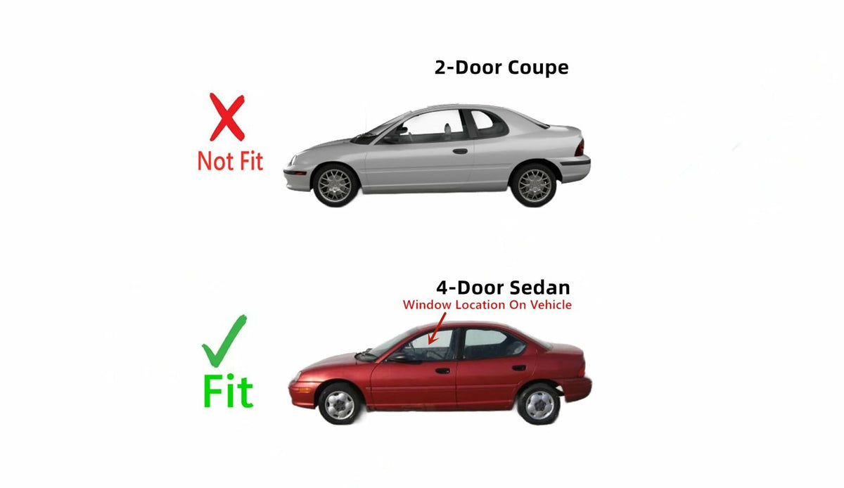 Driver Left Side Front Door Window Glass Compatible with Dodge Neon/Plymouth Neon 4 Door Sedan 1995-1999 Models
