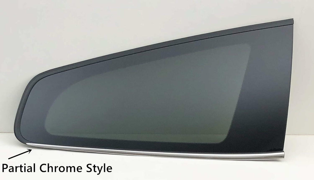 Partial Chrome Style Passenger Right Side Rear Quarter Window Quarter Glass Compatible with Chevrolet Traverse 2009-2017 Models