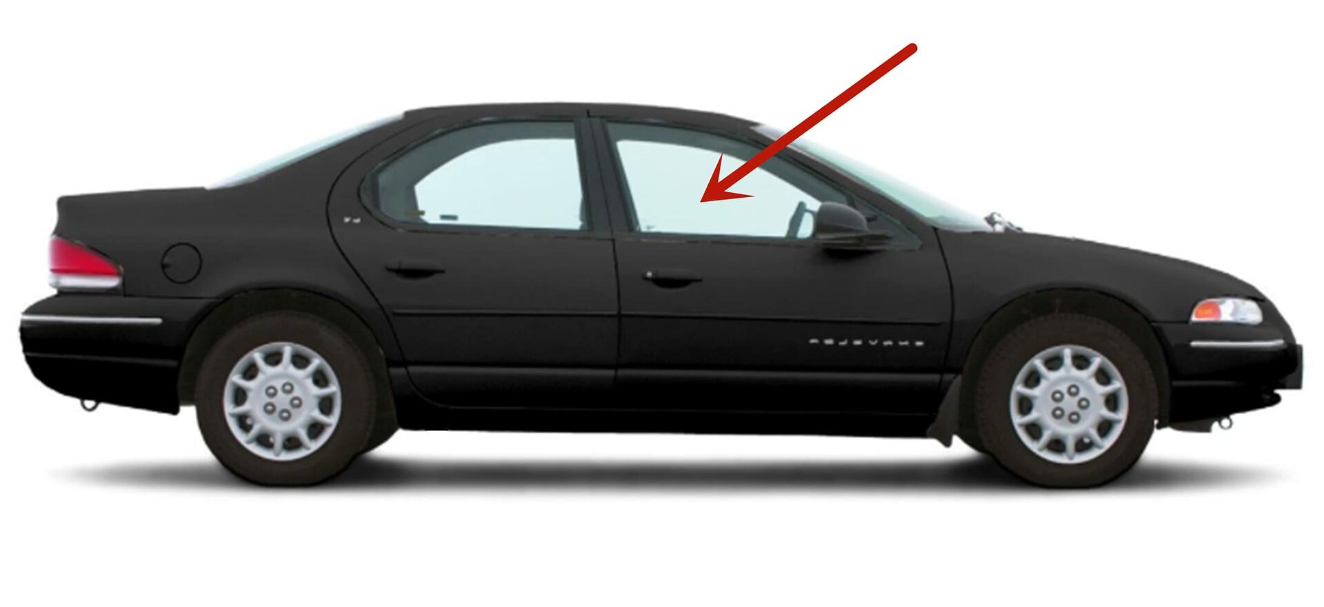 Passenger Right Side Front Door Window Door Glass Compatible with Plymouth Breeze 4 Door Sedan 1996-2000 Models