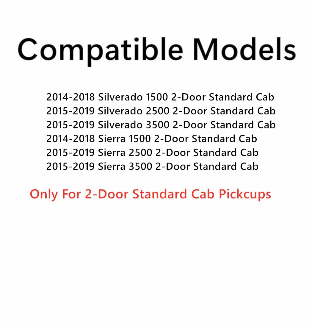 Passenger Right Side Door Window Door Glass Compatible with Chevrolet Silverado GMC Sierra 1500 2014-2018/2500 3500 2015-2019 2-Door Standard Cab Pickup Only (Not For 4-Door Models)
