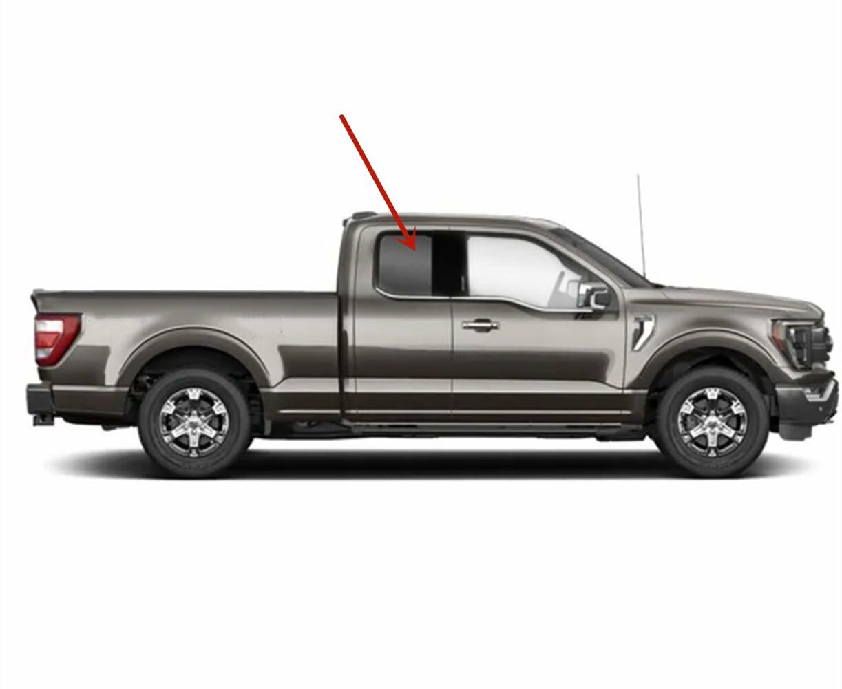 Privacy Passenger Right Side Rear Door Window Door Glass Compatible with Ford F150 2015-2020 / F250 F350 F450 F550 2017-2022 Super Cab/Extended Cab Pickups Models