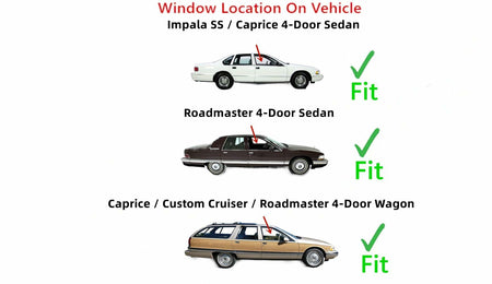 Passenger Right Side Front Door Window Door Glass Compatible with Buick Roadmaster/Chevrolet Caprice 1991-1996 Models