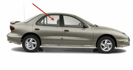 Passenger Right Side Rear Door Window Door Glass Compatible with Chevrolet Cavalier 4 Door Sedan 1995-2005 Models