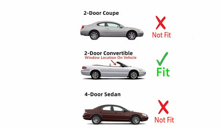 Passenger Right Side Door Window Door Glass Compatible with Chrysler Sebring 2 Door Convertible 2001-2006 Models