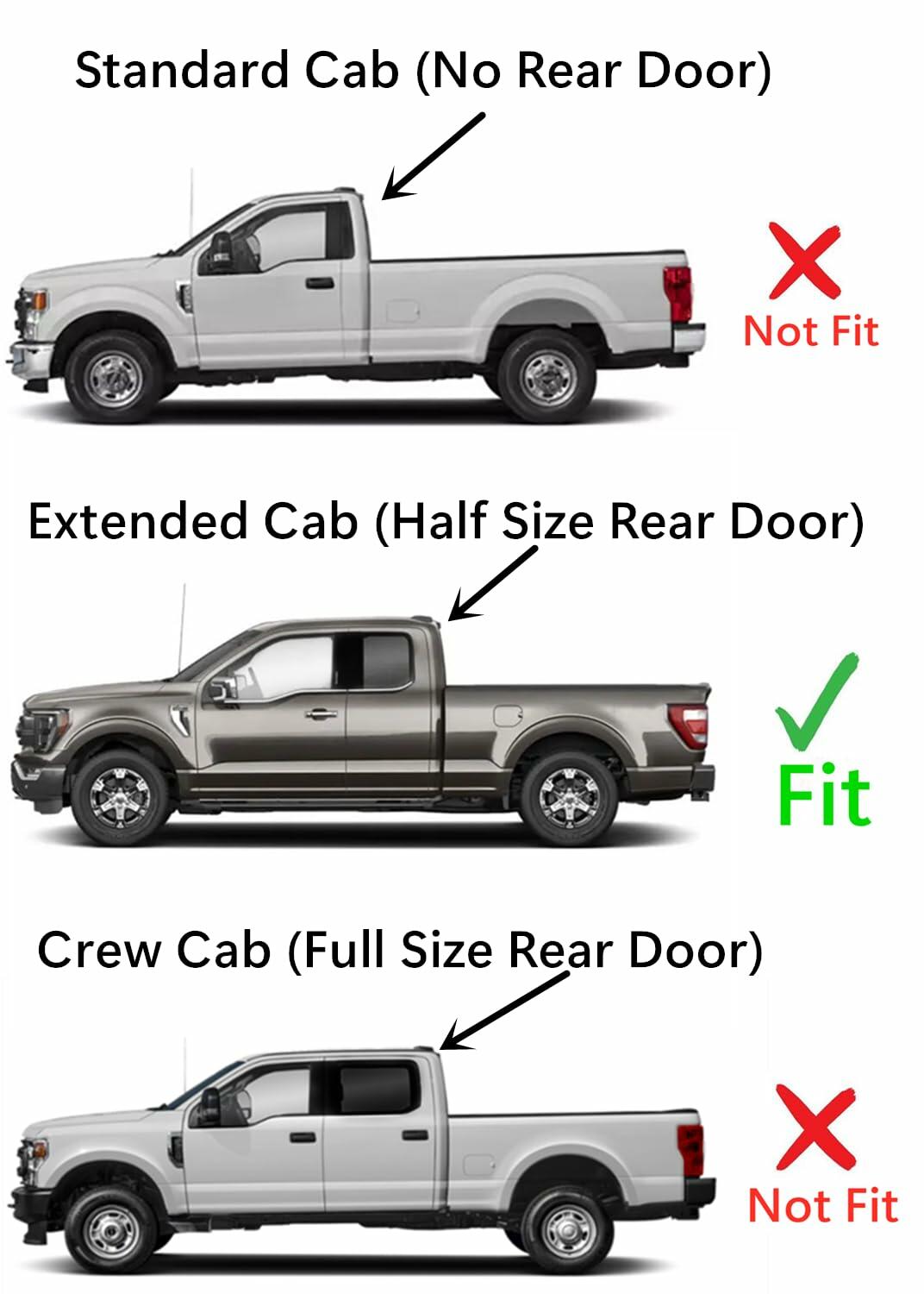 Privacy Driver Left Side Rear Door Window Door Glass Compatible with Ford F150 2015-2020 / F250 F350 F450 F550 2017-2022 Super Cab/Extended Cab Pickups Models