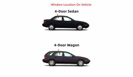 Passenger Right Side Rear Door Window Door Glass Compatible with Saturn SL1 SL2 4-Door Sedan 1996-2002 / SW1 SW2 4-Door Wagon 1996-2001 Models