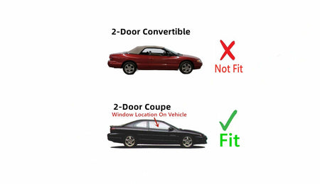 Passenger Right Side Door Window Door Glass Compatible with Chrysler Sebring/Dodge Avenger 2 Door Coupe 1995-2000 Models