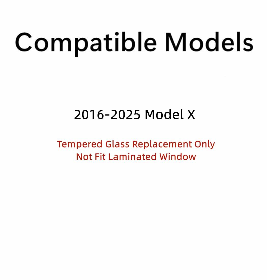 Tempered Passenger Right Side Front Door Window Door Glass Compatible with Tesla Model X 2016-2025 Models