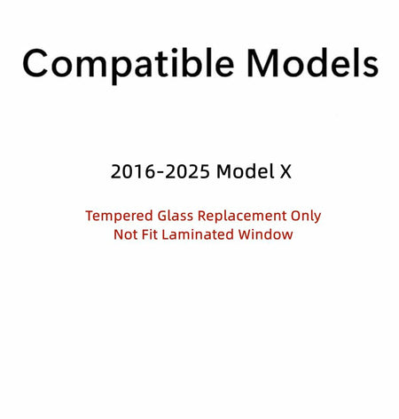 Tempered Passenger Right Side Front Door Window Door Glass Compatible with Tesla Model X 2016-2025 Models