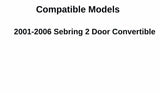 Passenger Right Side Door Window Door Glass Compatible with Chrysler Sebring 2 Door Convertible 2001-2006 Models