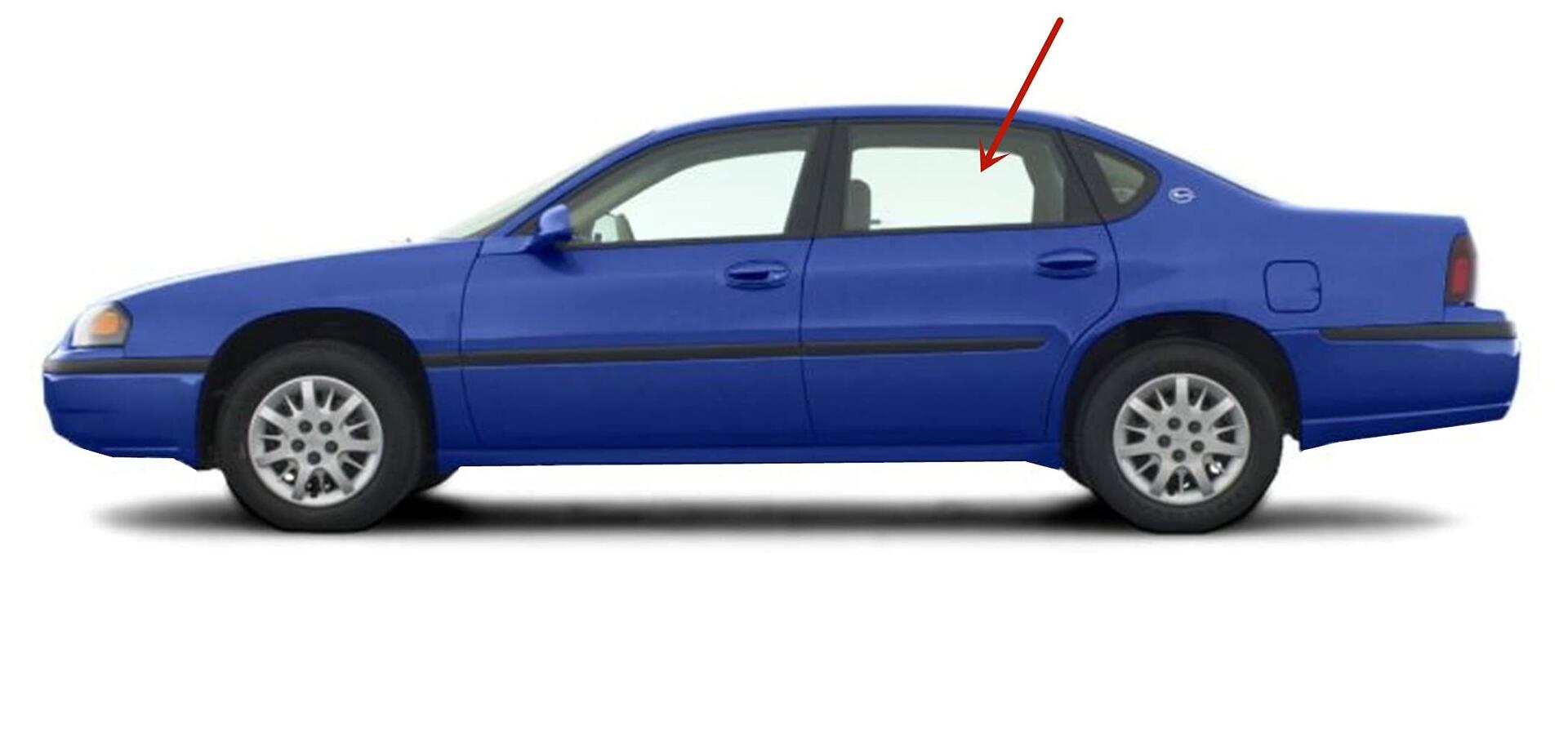 Tempered Driver Left Side Rear Door Window Door Glass Compatible with Chevrolet Impala 4 Door Sedan 2000-2005 Models