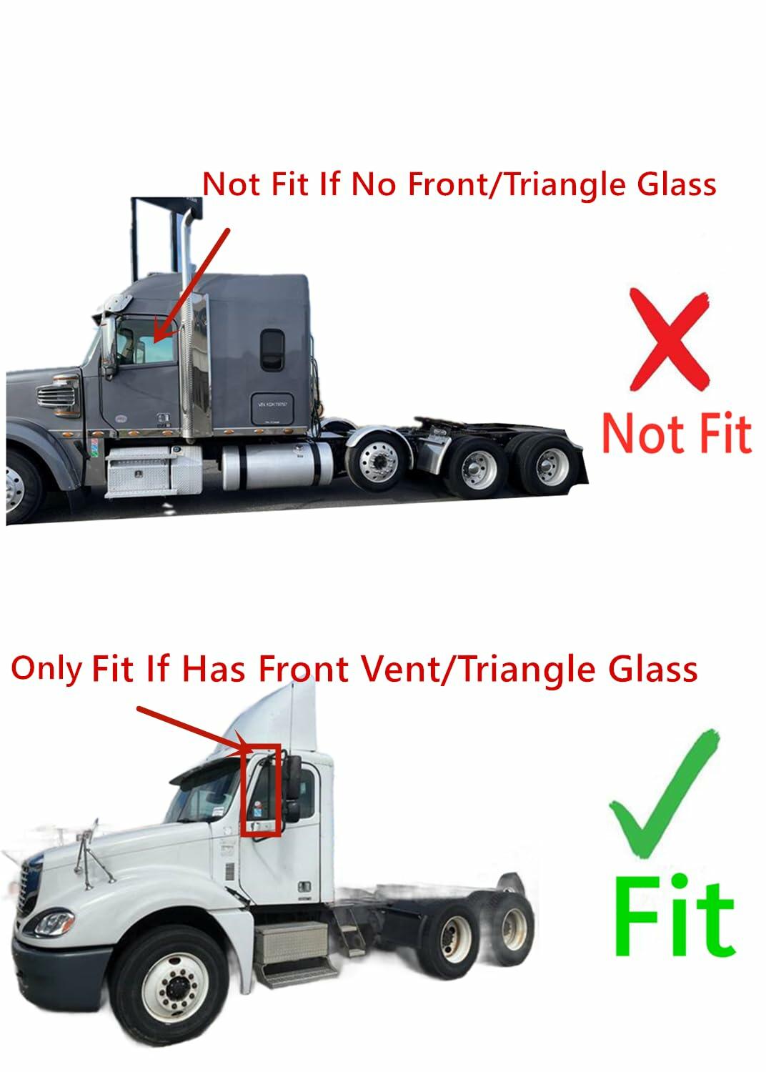 Front Door Window Door Glass Compatible with Freightliner Argosy 1999-2009 / CL 112 2003-2009 With Vent Models