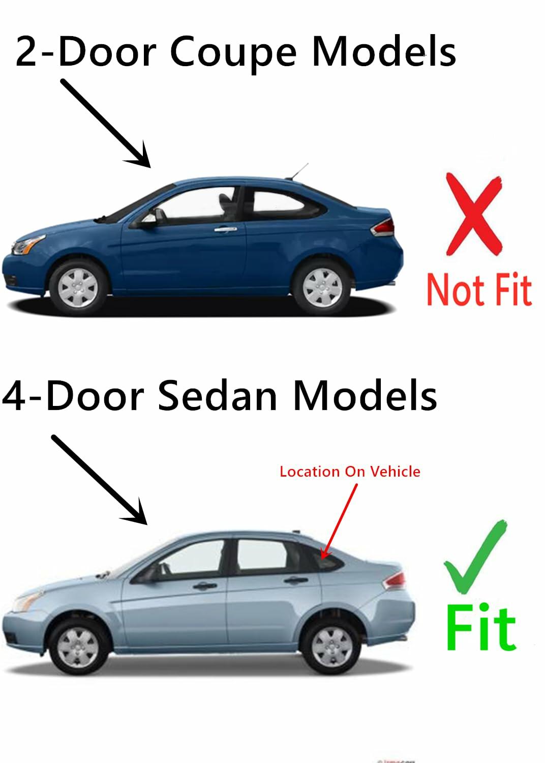 OE Driver Left Side Rear Quarter Glass Quarter Window Compatible with Ford Focus 4 Door Sedan 2008-2011 Models